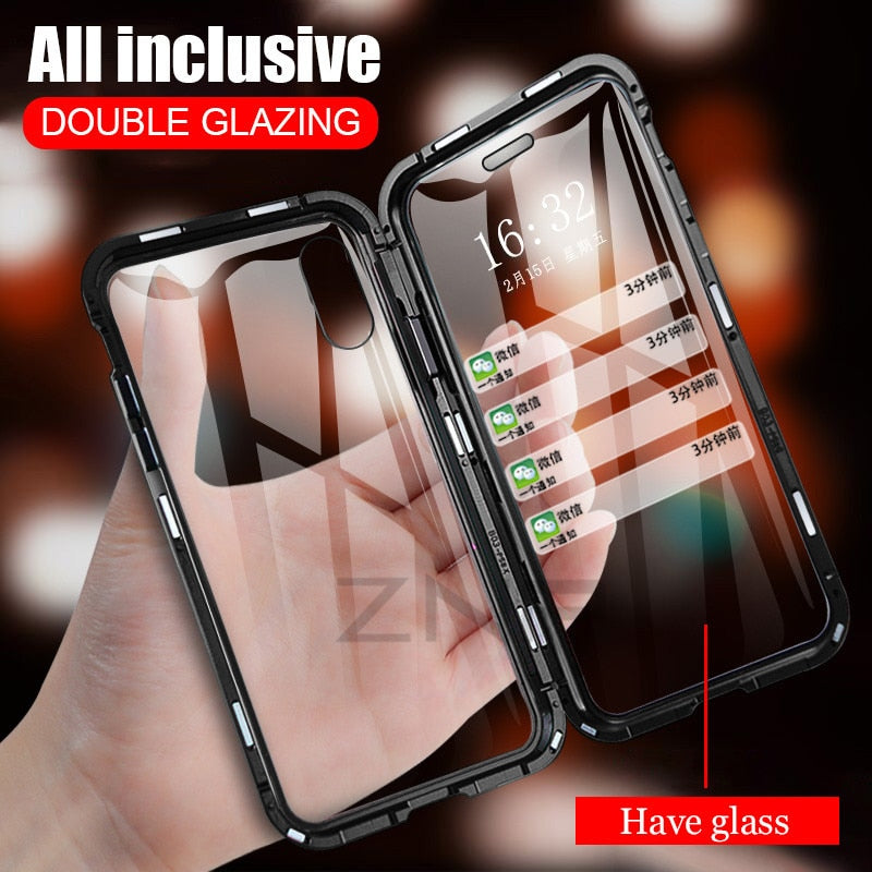Capa 360º Metal Magnética Single/Double Glass - iPhone