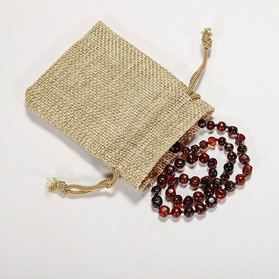 Colar De Âmbar Báltico Polido / 33 Cm
