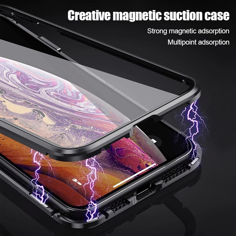 Capa 360º Metal Magnética Single/Double Glass - iPhone