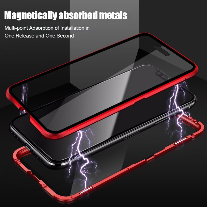 Capa 360º Metal Magnética Single/Double Glass - iPhone