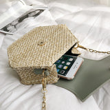 Bolsa Feminina Hexagon De Palha