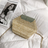 Bolsa Feminina Hexagon De Palha