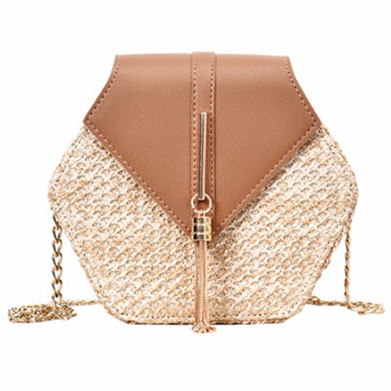 Bolsa Feminina Hexagon De Palha