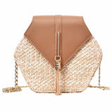 Bolsa Feminina Hexagon De Palha