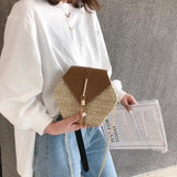Bolsa Feminina Hexagon De Palha