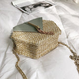 Bolsa Feminina Hexagon De Palha