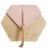 Bolsa Feminina Hexagon De Palha