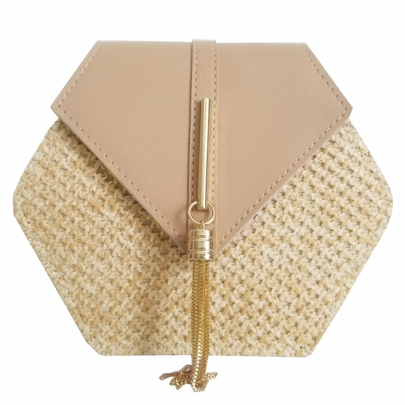 Bolsa Feminina Hexagon De Palha