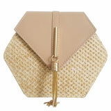 Bolsa Feminina Hexagon De Palha