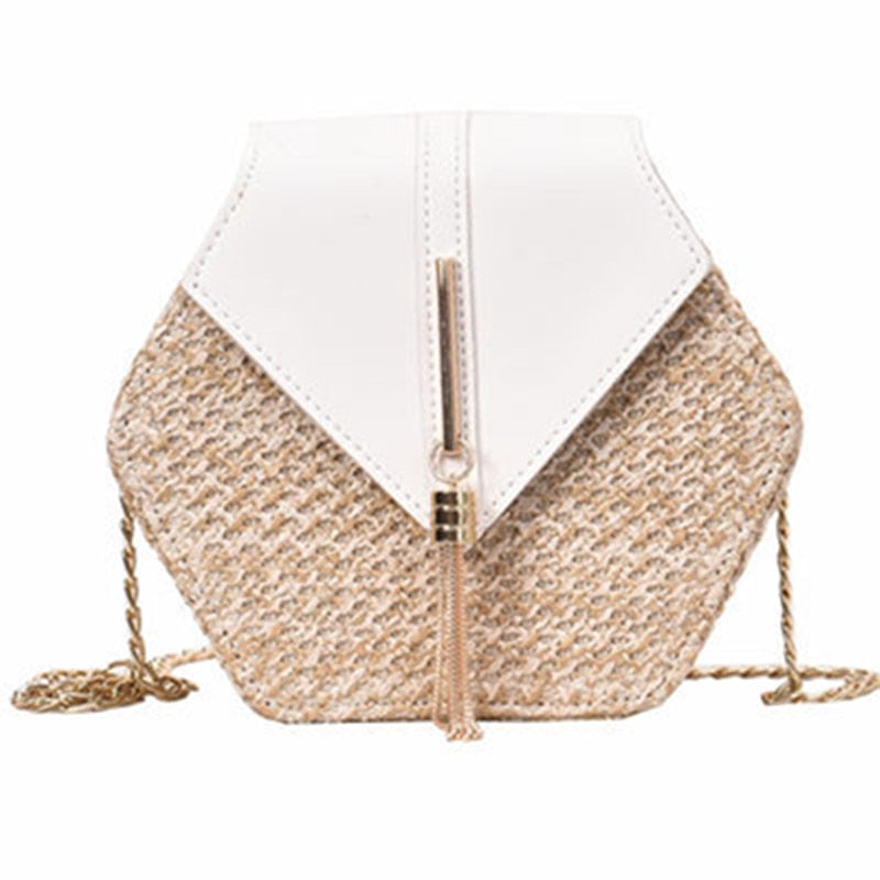 Bolsa Feminina Hexagon De Palha