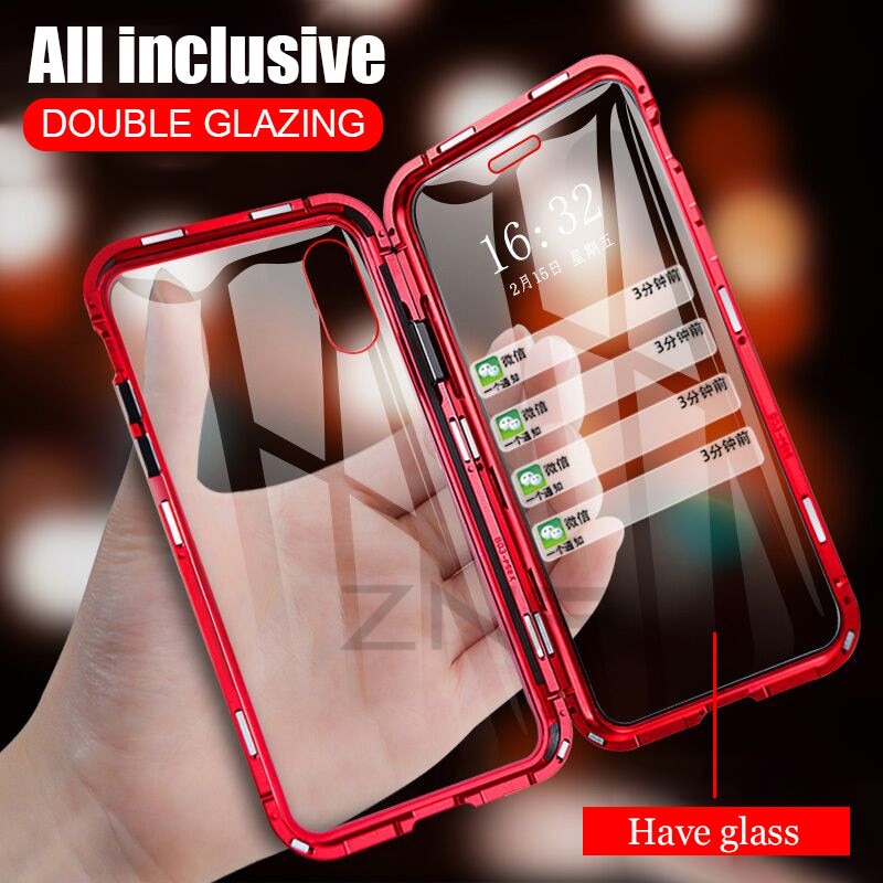 Capa 360º Metal Magnética Single/Double Glass - iPhone